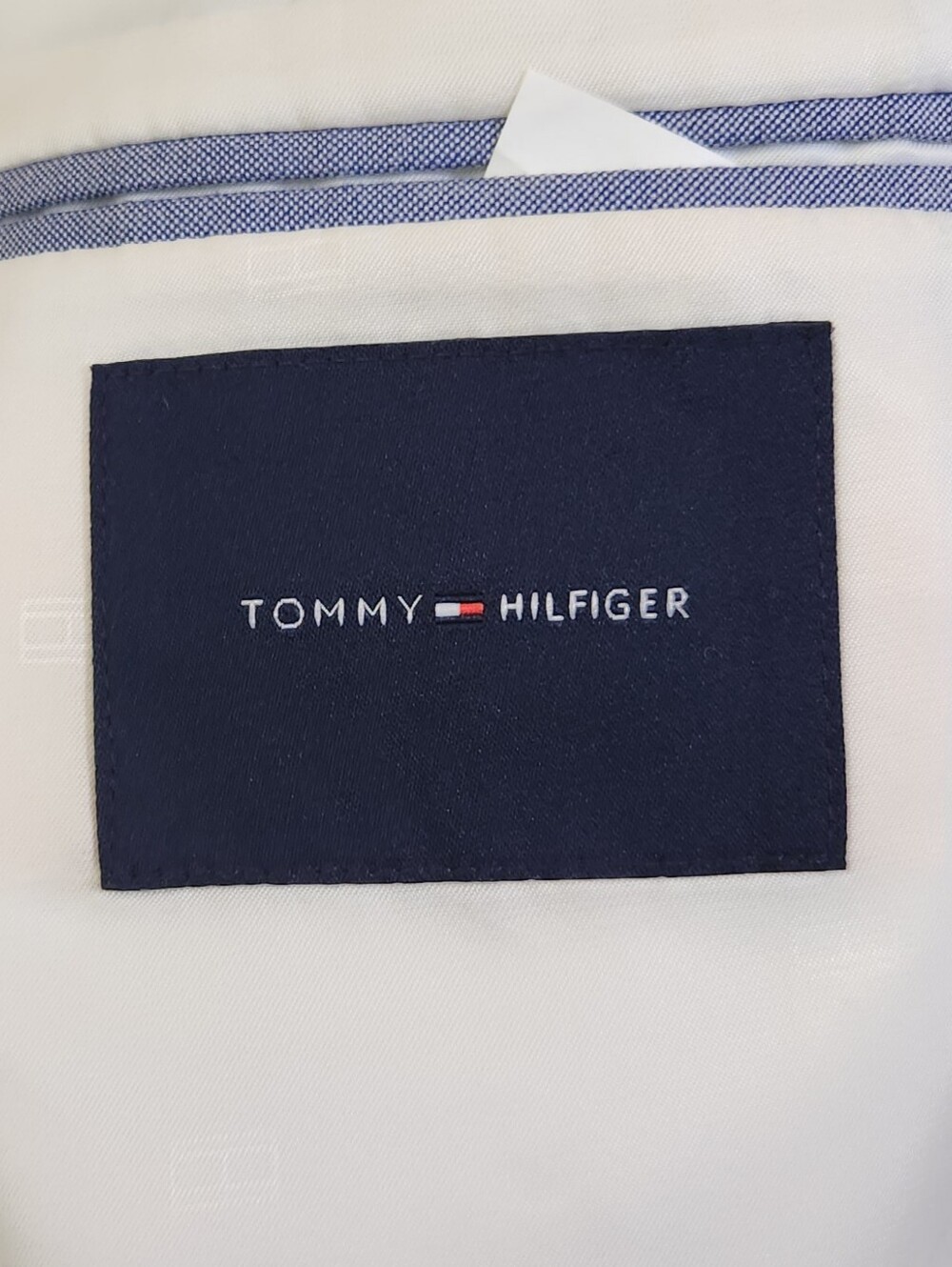 Tommy Hilfiger Blazer Mens 44R Blue Plaid Cotton Sport Coat Jacket Unstructured - Picture 4 of 10